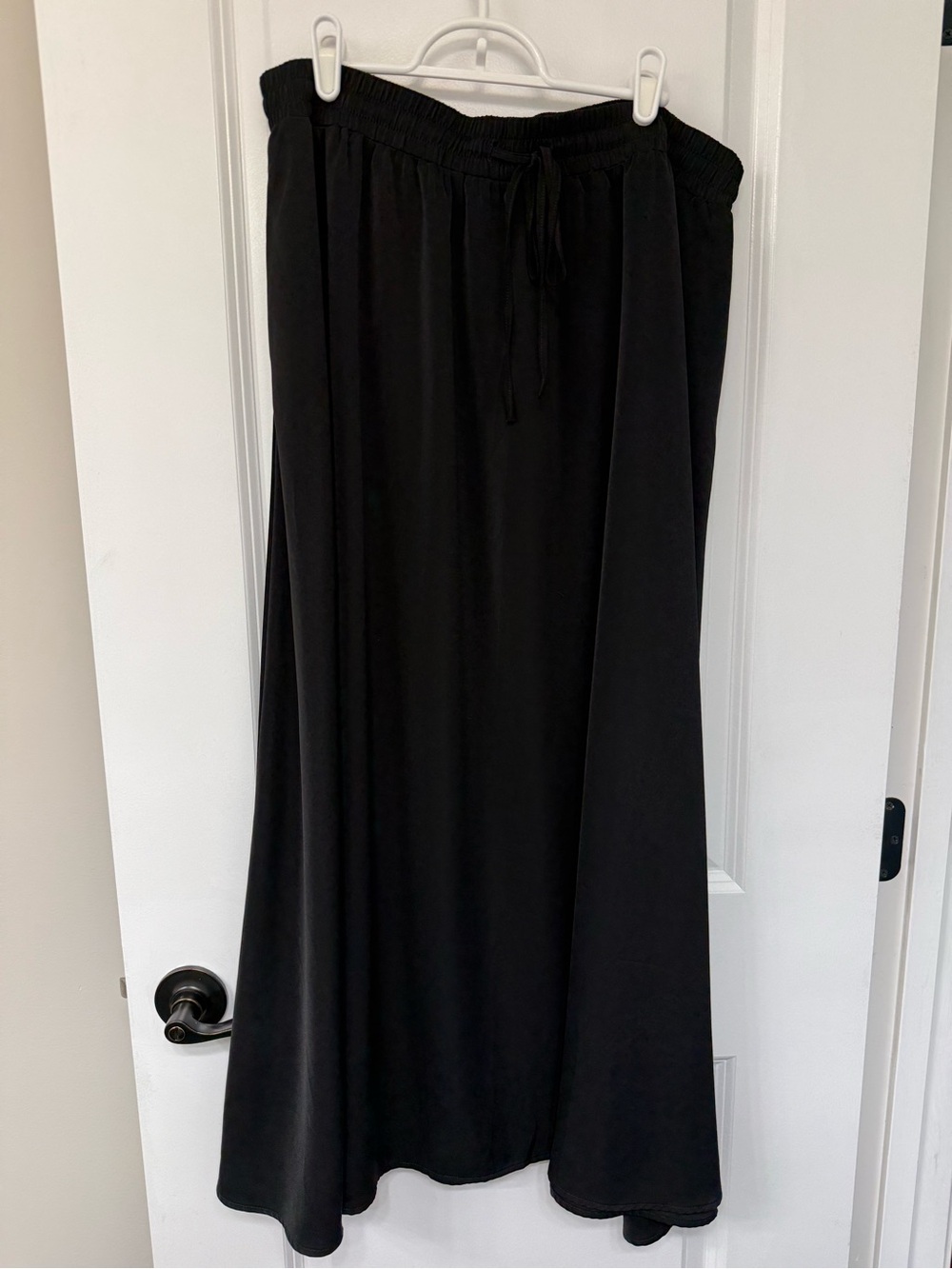 Black Maxi Skirt with Elastic Drawstring Waist